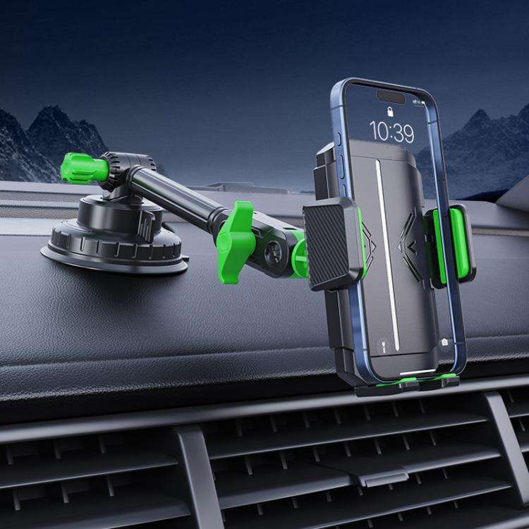 Car Powerful Suction Cup Cell Phone Holder Front Glass Navigation Mount(Square Clip Gray)