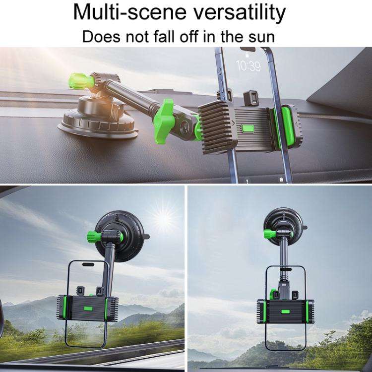 Car Powerful Suction Cup Cell Phone Holder Front Glass Navigation Mount(Square Clip Gray)