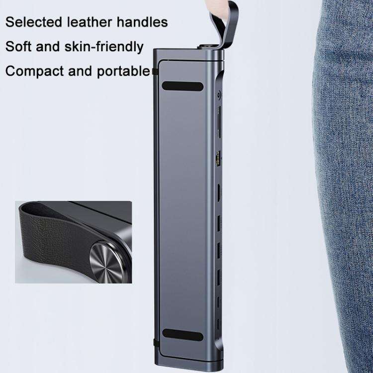 9 In 1 Hub Computer Stand Aluminum Alloy Folding PD Fast Charging With LAN Docking Station Laptop...