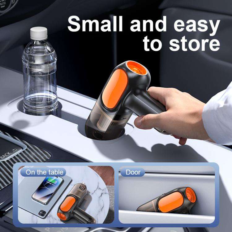 HD001 Portable Multifunctional Car Cordless Vacuum Cleaner Safety Hammer Suction Blower All In On...