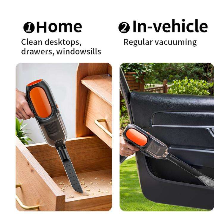 HD001 Portable Multifunctional Car Cordless Vacuum Cleaner Safety Hammer Suction Blower All In On...