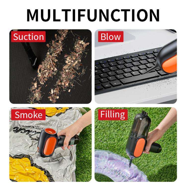 HD001 Portable Multifunctional Car Cordless Vacuum Cleaner Safety Hammer Suction Blower All In On...