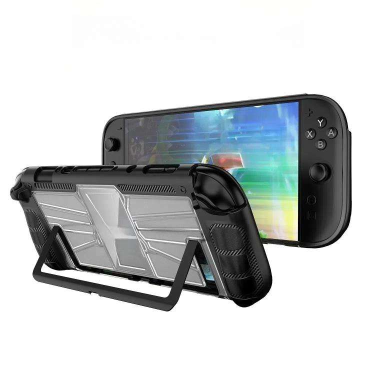 For Nintendo Switch 2 Game Console TPU + PC One-piece Case Shockproof Shell(Black)