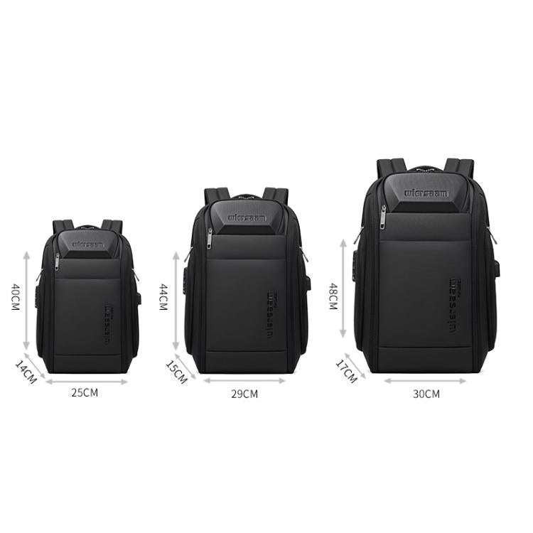 Wiersaam Men Waterproof Anti-Theft Business Backpack Travel Laptop Bag With USB Charging Port & P...