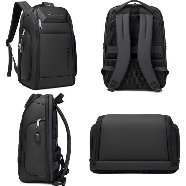 Wiersaam Men Waterproof Anti-Theft Business Backpack Travel Laptop Bag With USB Charging Port & P...