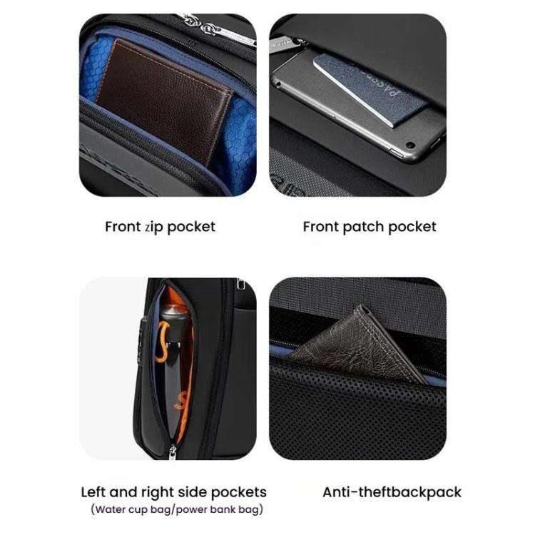 Wiersaam Men Waterproof Anti-Theft Business Backpack Travel Laptop Bag With USB Charging Port & P...