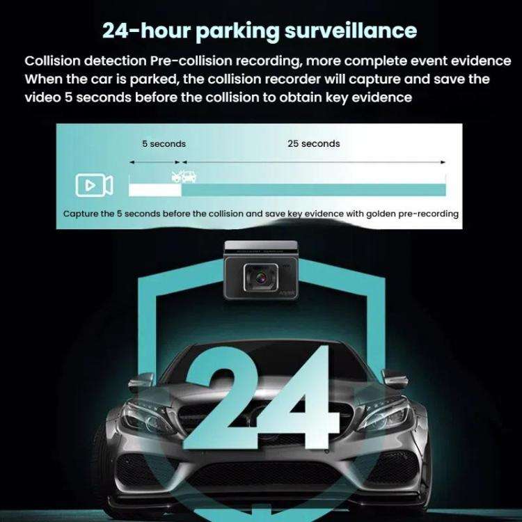 Anytek T2 PRO 3.0 Inch 2K HD Night Vision Recorder Hidden Car Camera Front And Rear Dual Recordin...