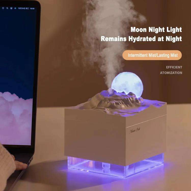 Moonfall Humidifier Aroma Diffuser Large Fog With Night Light Desktop Ornament(White)