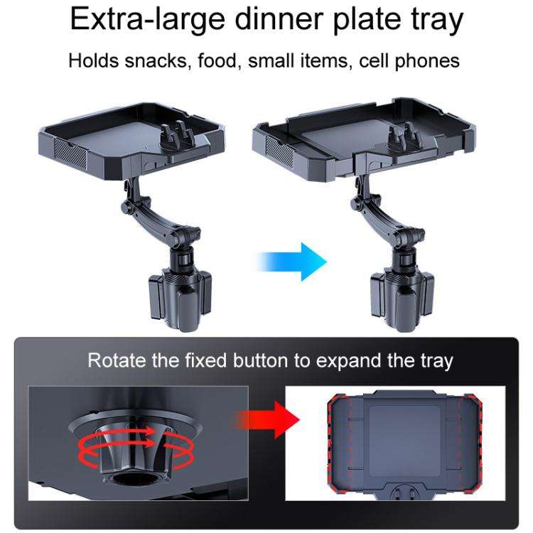 Small Car 360 Degree Rotating Dining Tray Auto Adjustable Cell Phone Holder