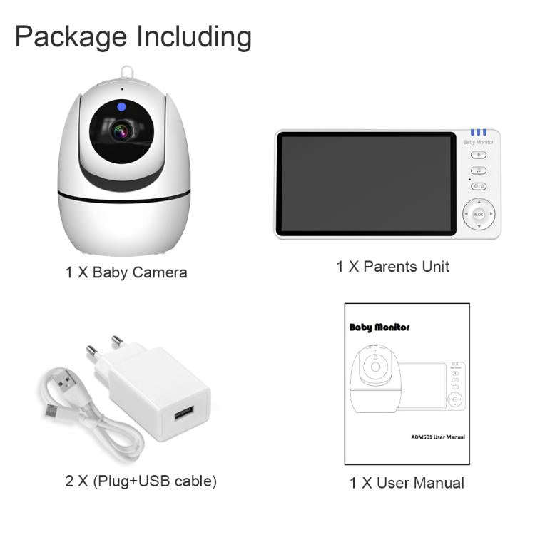 5 inch 1080P HD Baby Watcher Baby Monitor Camera EU Plug