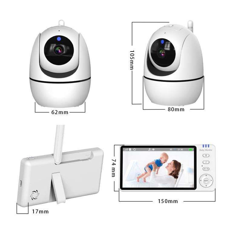 5 inch 1080P HD Baby Watcher Baby Monitor Camera EU Plug