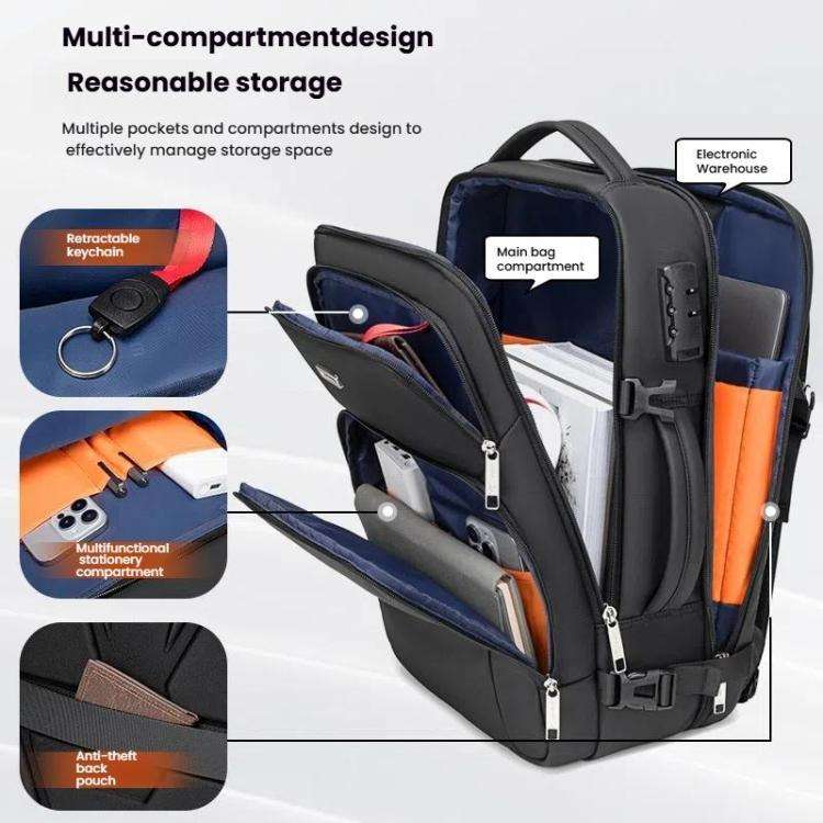 Wiersaam Men Anti-Theft Business Laptop Backpack 15.6 Inch Computer Bag With USB & Type-C Chargin...