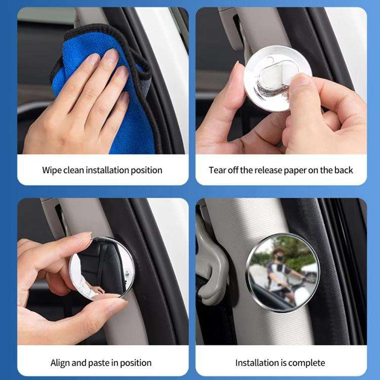 Car Reversing Blind Spot Auxiliary Ultra-clear Reflective Rearview Mirror, Color: Black