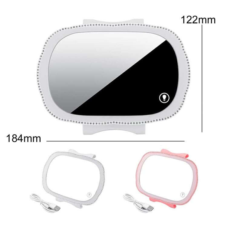 Car Passenger Sun Visor LED Light Makeup Mirror(Pink)