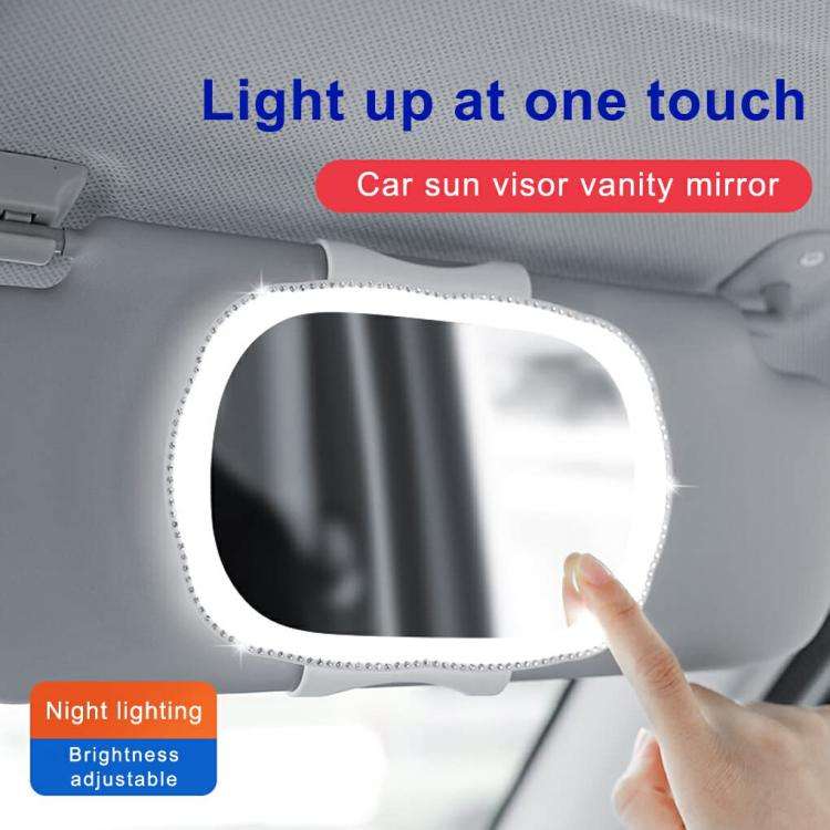 Car Passenger Sun Visor LED Light Makeup Mirror(Pink)