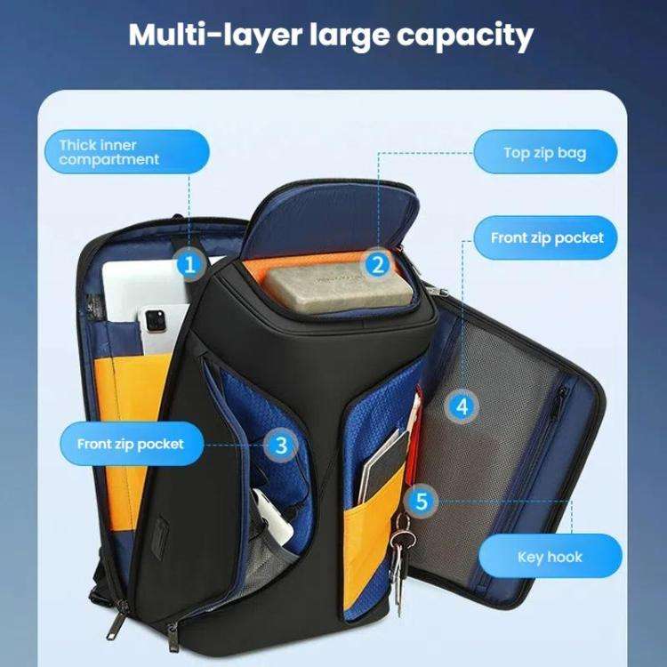 Wiersaam Men Anti-Theft Business Travel Backpack Water-Resistant Laptop Backpack With USB Chargin...