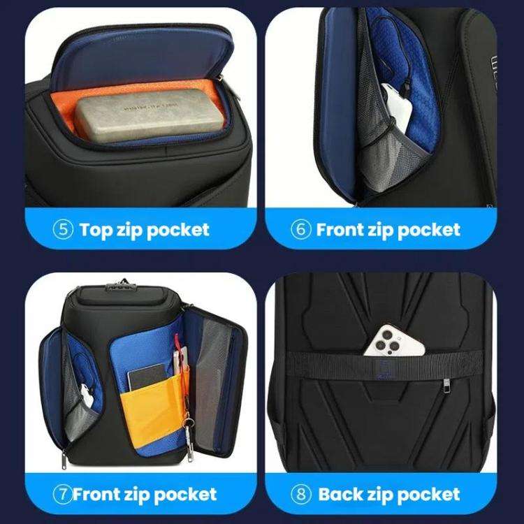 Wiersaam Men Anti-Theft Business Travel Backpack Water-Resistant Laptop Backpack With USB Chargin...