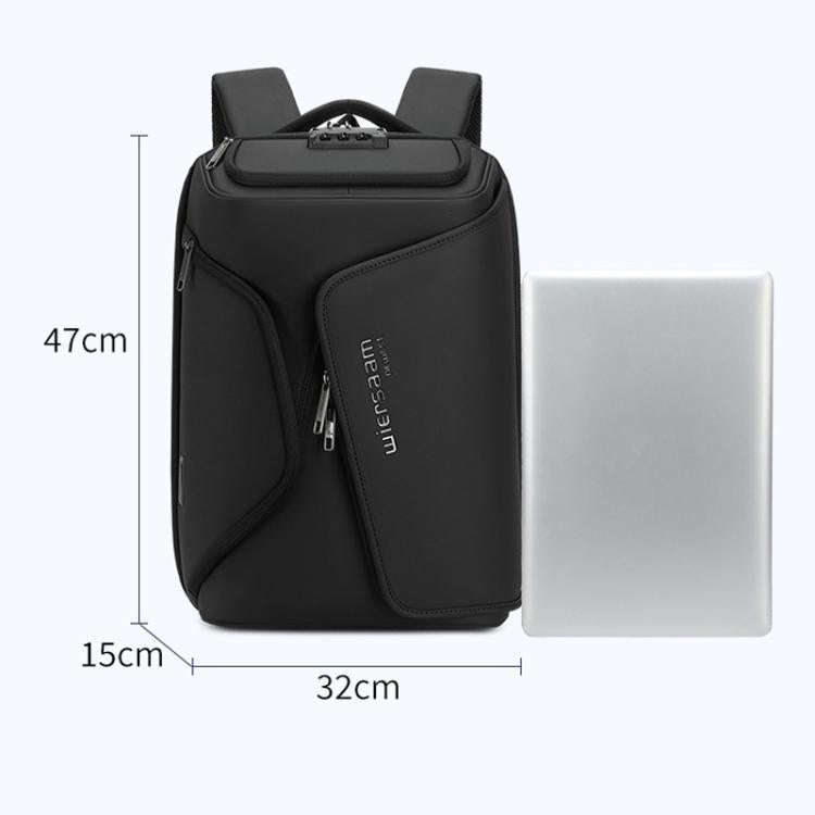 Wiersaam Men Anti-Theft Business Travel Backpack Water-Resistant Laptop Backpack With USB Chargin...