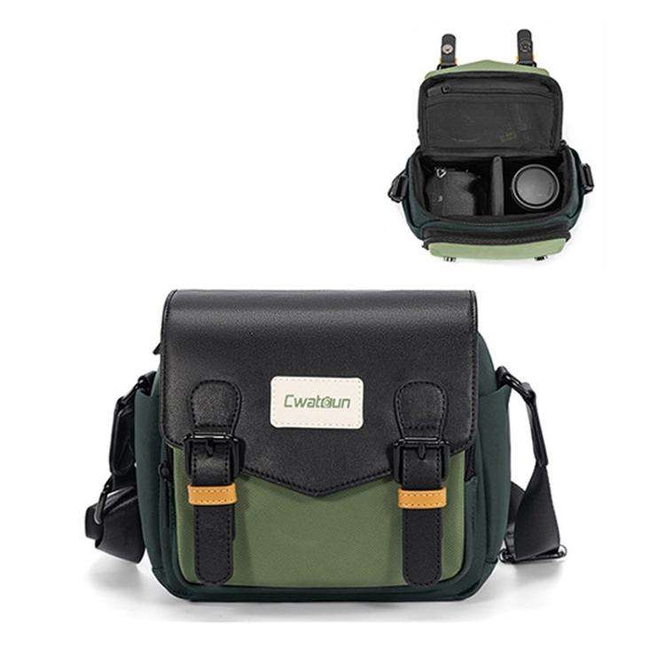 Cwatcun D99 Small Shoulder Camera Bag Multi-functional Casual Color Clash Lightweight Storage Bag