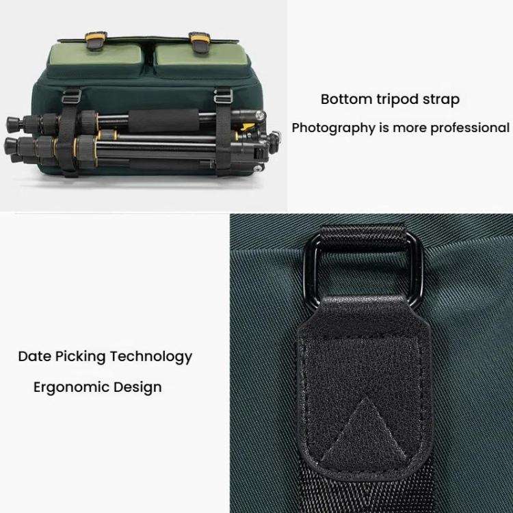 Cwatcun D99 Large Shoulder Camera Bag Multi-functional Casual Color Clash Lightweight Storage Bag