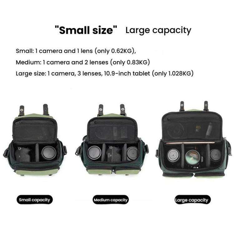 Cwatcun D99 Large Shoulder Camera Bag Multi-functional Casual Color Clash Lightweight Storage Bag