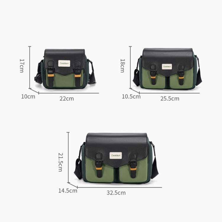 Cwatcun D99 Large Shoulder Camera Bag Multi-functional Casual Color Clash Lightweight Storage Bag