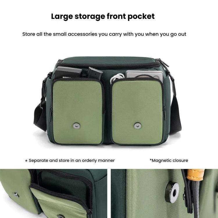 Cwatcun D99 Large Shoulder Camera Bag Multi-functional Casual Color Clash Lightweight Storage Bag