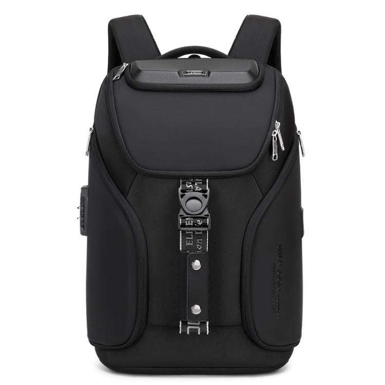 Wiersaam WY68173 Men Waterproof Anti-Theft Business Backpack With Lock & USB Ports(Black)