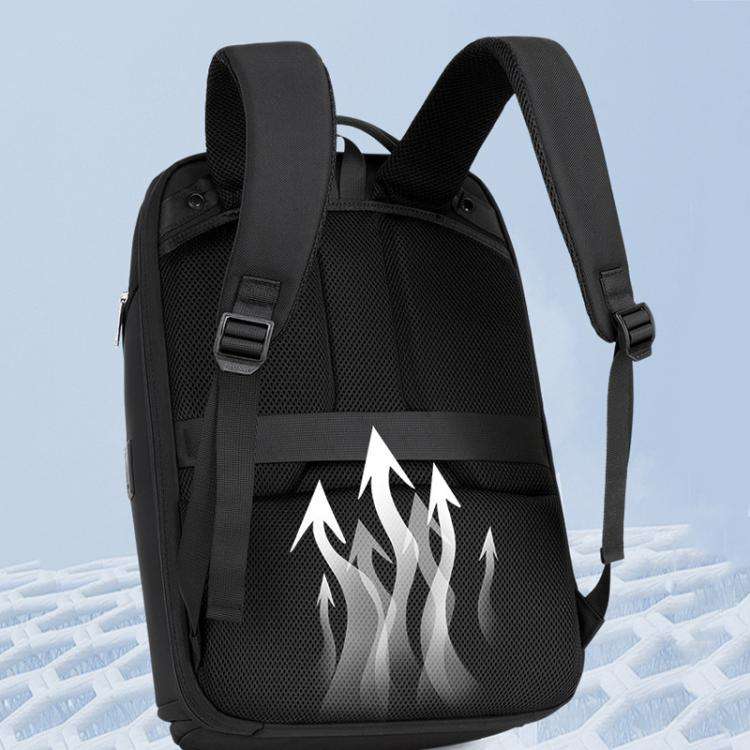 Wiersaam WY68173 Men Waterproof Anti-Theft Business Backpack With Lock & USB Ports(Black)