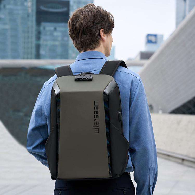 Wiersaam WY1350 Men Anti-Theft Business Backpack Laptop Bag For Travel With Password Lock(Space G...