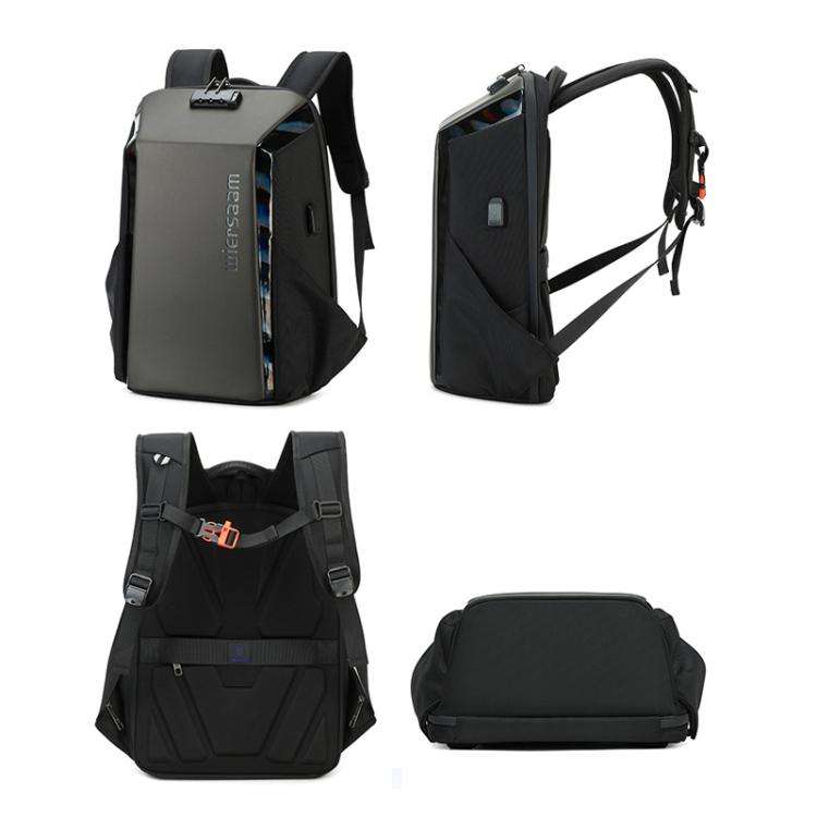 Wiersaam WY1350 Men Anti-Theft Business Backpack Laptop Bag For Travel With Password Lock(Space G...
