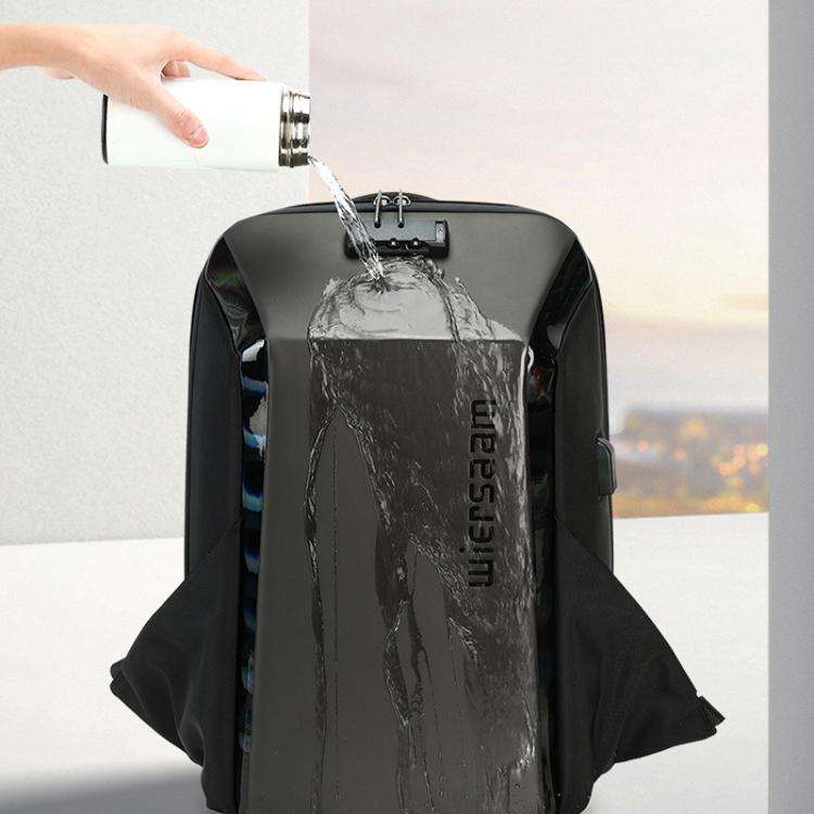 Wiersaam WY1350 Men Anti-Theft Business Backpack Laptop Bag For Travel With Password Lock(Space G...