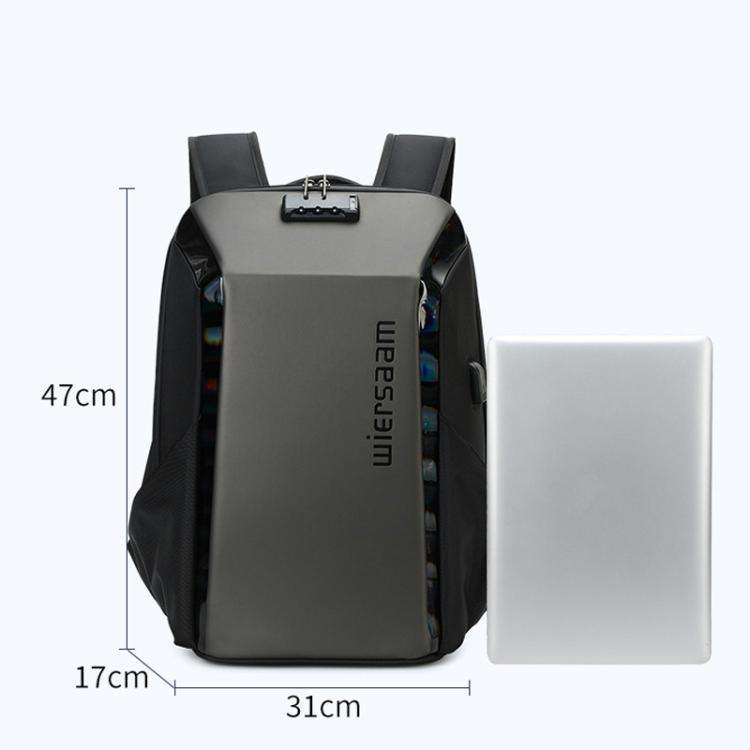 Wiersaam WY1350 Men Anti-Theft Business Backpack Laptop Bag For Travel With Password Lock(Space G...