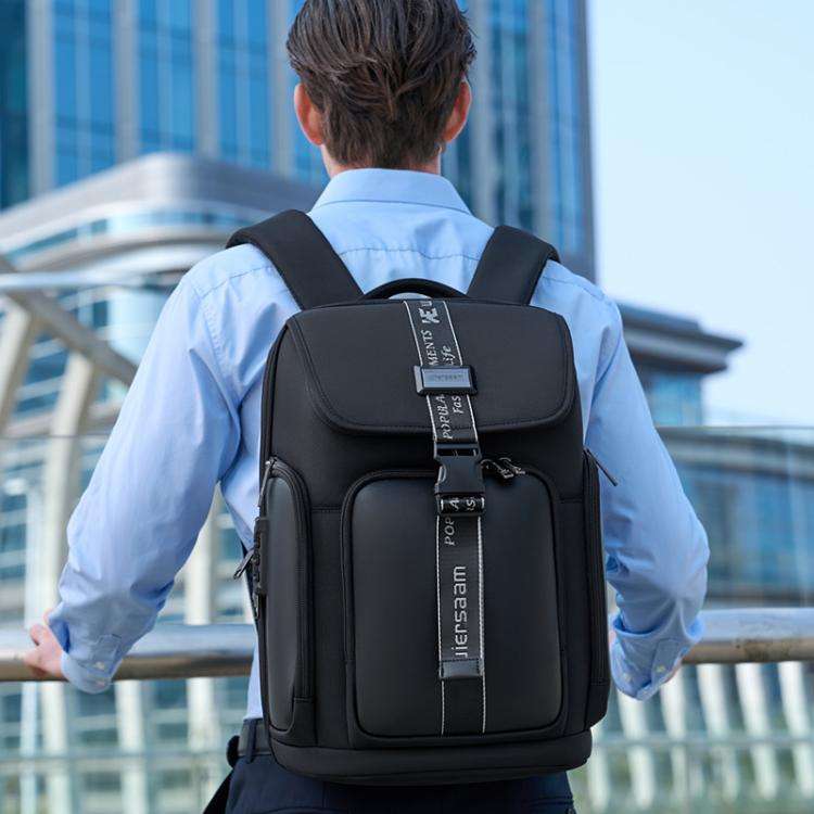 Wiersaam WY1200 Men Waterproof Anti-Theft Business Backpack Multiple Organizer Compartments(Black)