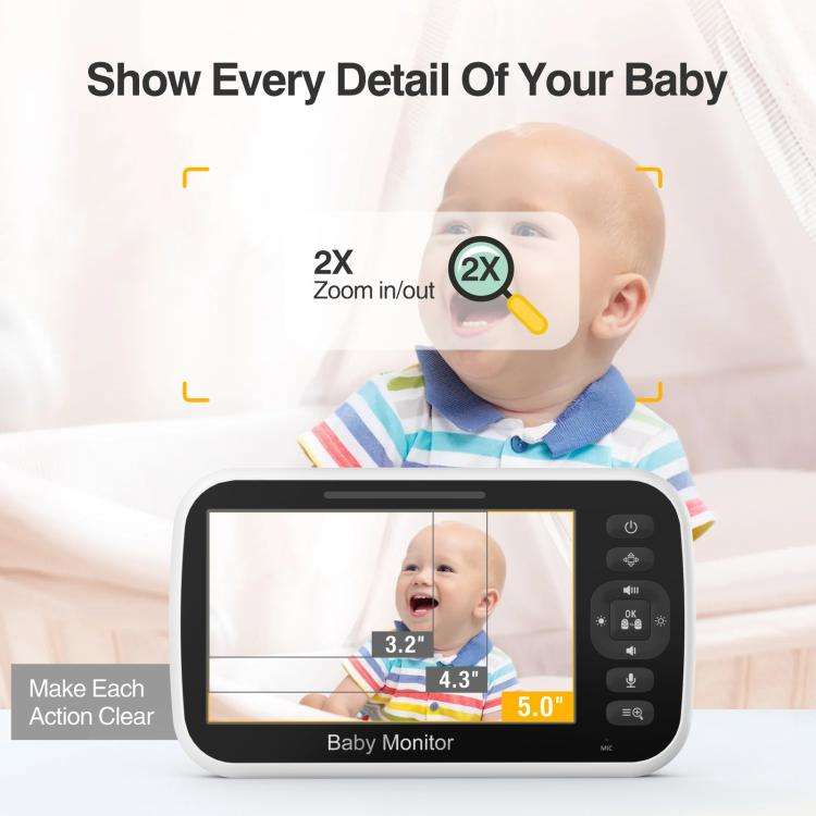 5 inch LCD Screen Auto Night Vision Baby Monitor AU Plug