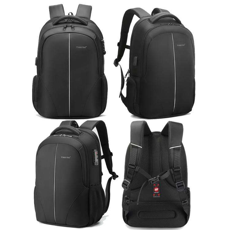 Tigernu Expandable Men Business Anti-Theft Laptop Backpack With USB Charging Port, Reflective Str...