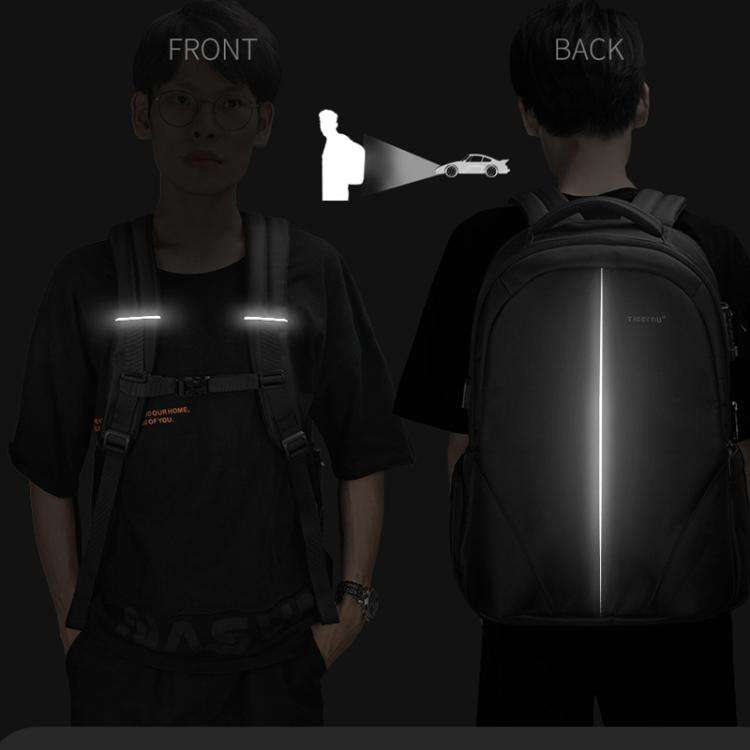 Tigernu Expandable Men Business Anti-Theft Laptop Backpack With USB Charging Port, Reflective Str...