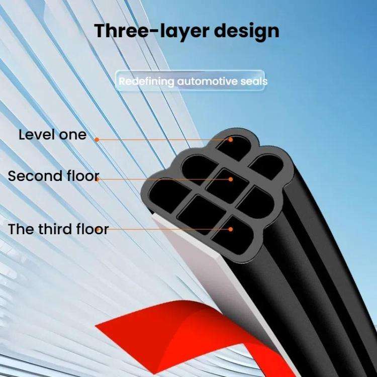 5m Three-layer Eight-hole Car Door Seam Waterproof Sealing Sound Insulation Strip