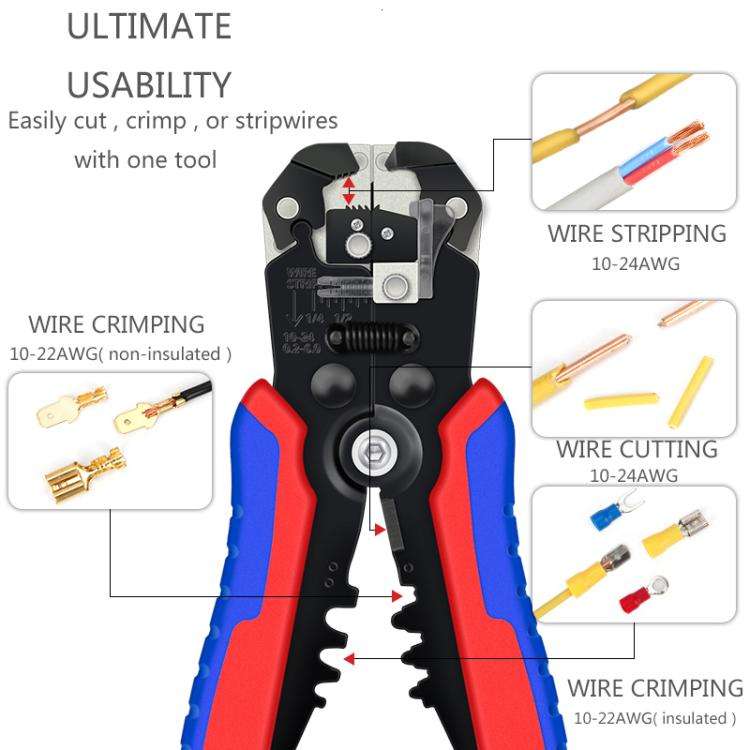 D2 Automatic Multifunctional Crimping And Stripping Pliers Portable Electrician Wire Tools(Orange...