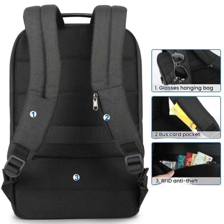 Tigernu  15.6-inch Standard Men Anti-Theft Laptop Backpack with USB Charging Port, Headphone Hole...