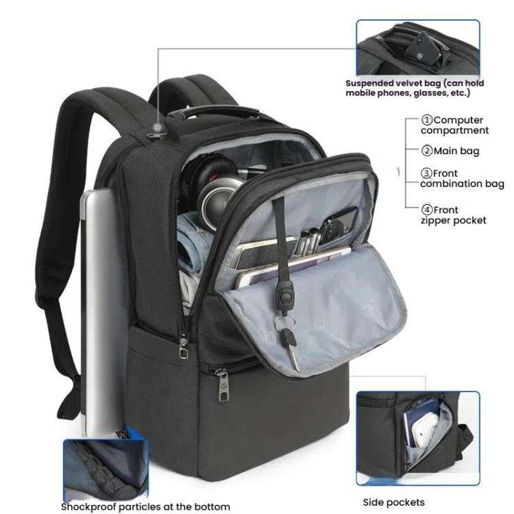 Tigernu  15.6-inch Standard Men Anti-Theft Laptop Backpack with USB Charging Port, Headphone Hole...