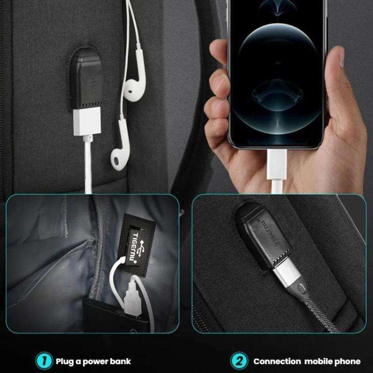 Tigernu  15.6-inch Standard Men Anti-Theft Laptop Backpack with USB Charging Port, Headphone Hole...