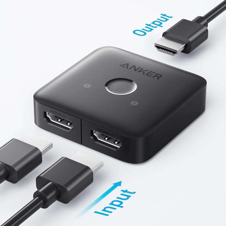 ANKER A83H1 4K 2 Into 1 Out Docking Station HDMI Converter(Black)