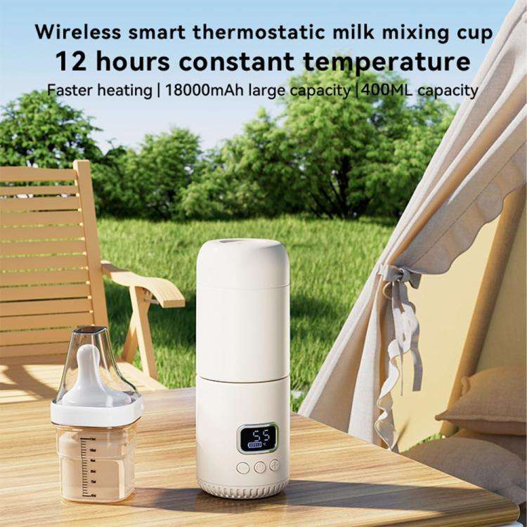 10000mAh Portable Wireless Baby Bottle Warmer 400ml Adjustable Temperature Travel Thermos, Type-C...