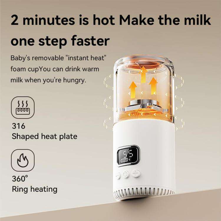 10000mAh Portable Wireless Baby Bottle Warmer 400ml Adjustable Temperature Travel Thermos, Type-C...
