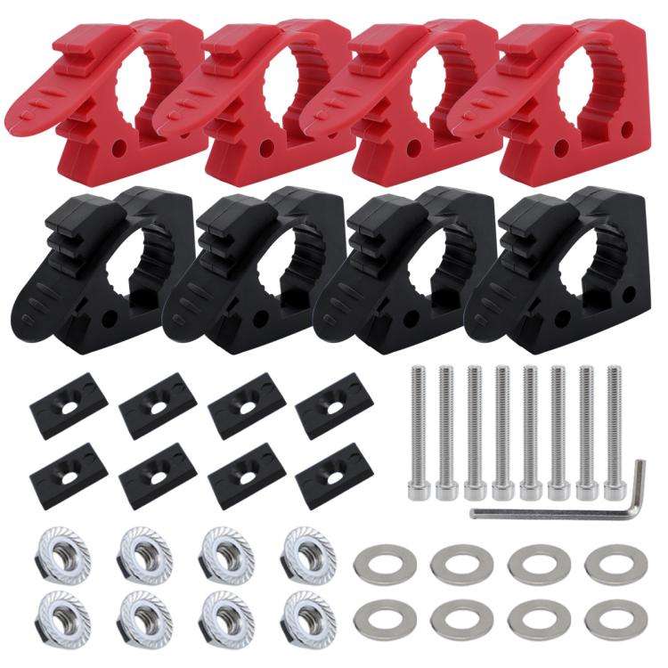Car Quick-Fix Adjustable Rubber Clip Installation Clamp, Specification: 4 Red 4 Black