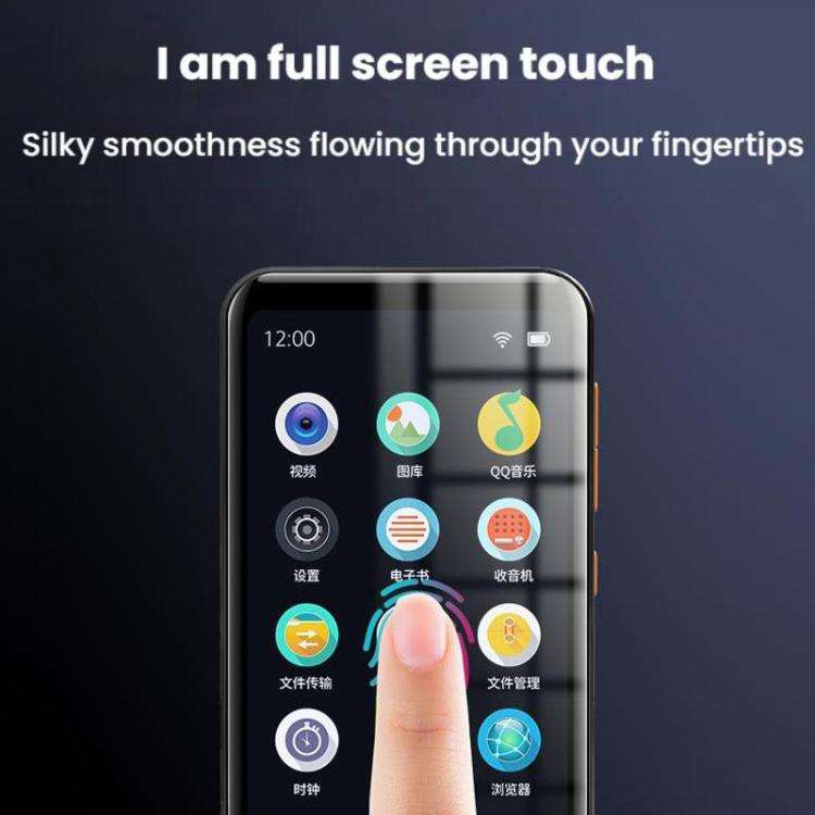 WiFi+Bluetooth-Compatible Color Screen MP4 Movie E-Book Player, Memory: 64G Standard(Black)