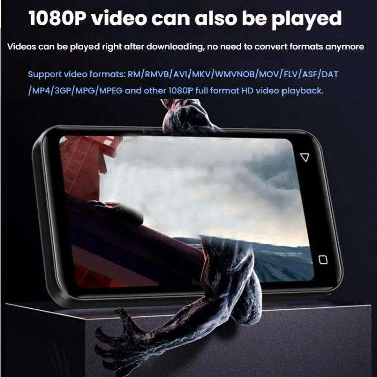 WiFi+Bluetooth-Compatible Color Screen MP4 Movie E-Book Player, Memory: 64G Standard(Black)