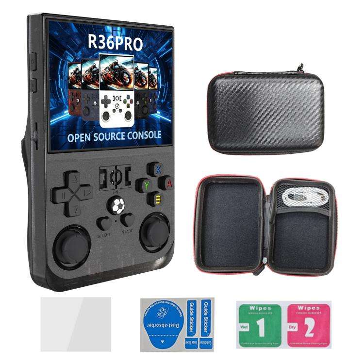 Portable Open Source GBA/FC Arcade Handheld Game Console, Size: 64G(Transparent Black)