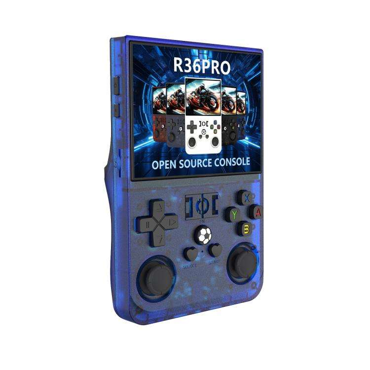 Portable Open Source GBA/FC Arcade Handheld Game Console, Size: 64G(Transparent Blue)